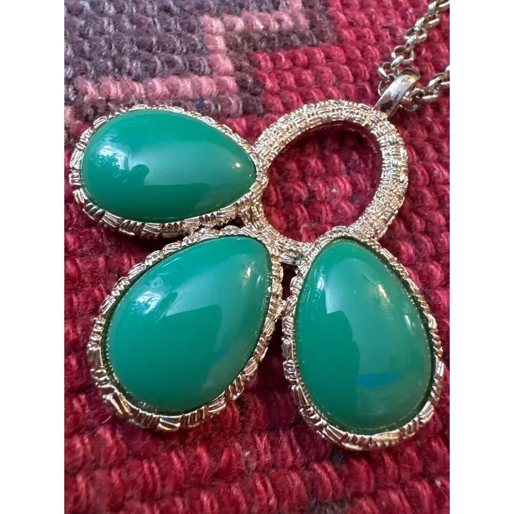 Vintage Coldwater Creek Statement Necklace‎ Green Gold-Tone Fashion Jewelry